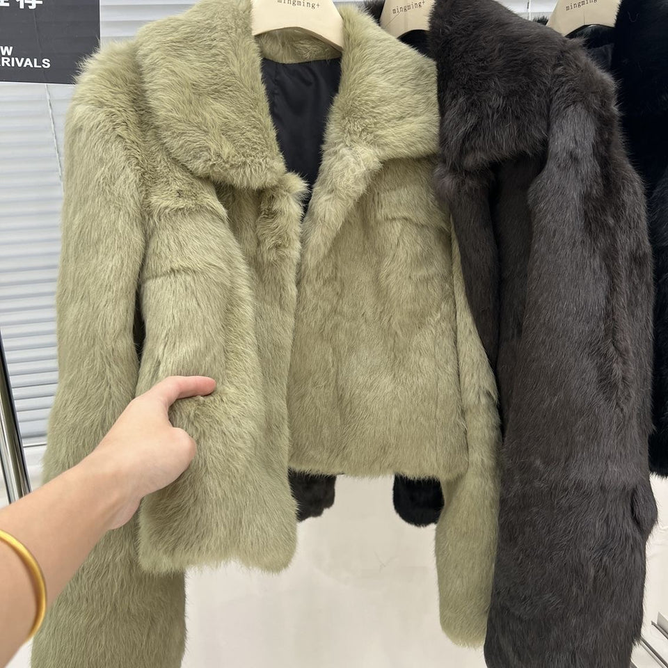 Rani Faux-Fur Trim Short Winter Jacket