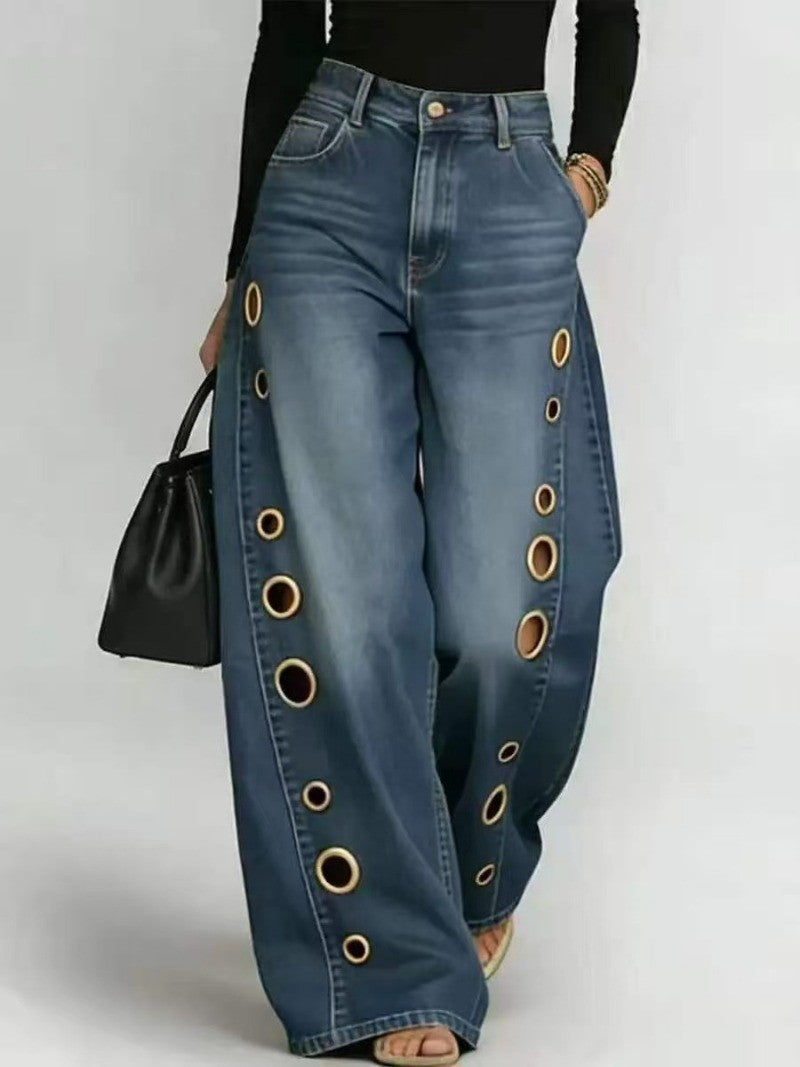 Nova Cutout Wide-Leg Jeans