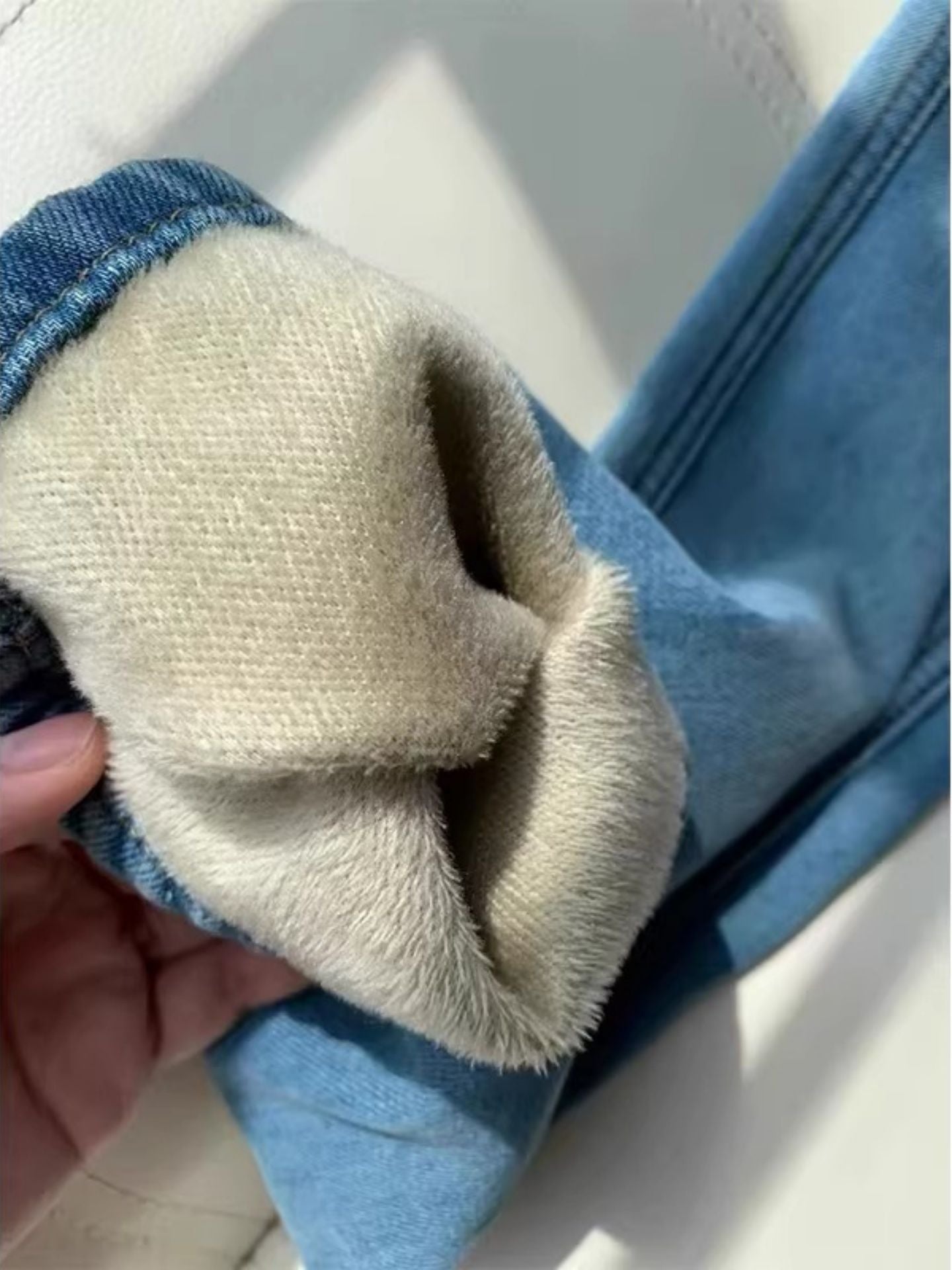 Nora Fleece-Lined Wide-Leg Jeans
