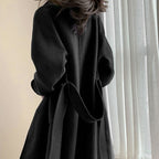 Odette Belted Navy Wool Trench Coat