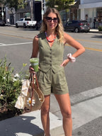 Piper Slim V-Neck Vest & Pleated Shorts Set