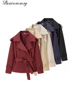 Senhora cor sólida rendas até jaqueta elegante chique manga comprida lapela botão solto casaco outono estilo rua nova jaqueta outerwear 2025