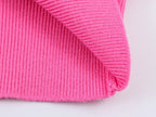 Polo de Malha Listrado Rosa e Vermelho 2026 - Blusa Feminina de Manga Longa com Gola Dobrável, Solta, para Uso Casual Diário na Primavera e Outono