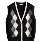 Margot Plaid V-Neck Knit Vest