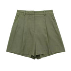 Piper Slim V-Neck Vest & Pleated Shorts Set