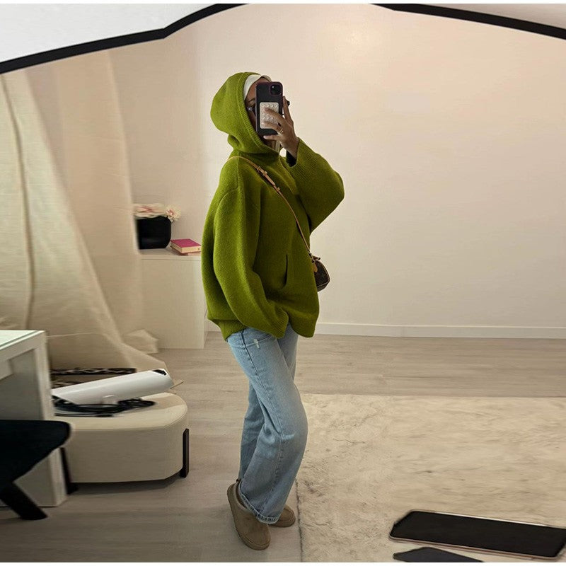 Aria Hooded Knit Pullover Sweater
