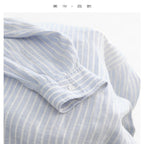 Rosalind Striped Linen-Ramie Long Sleeve Shirt