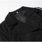 Senhora cor sólida rendas até jaqueta elegante chique manga comprida lapela botão solto casaco outono estilo rua nova jaqueta outerwear 2025