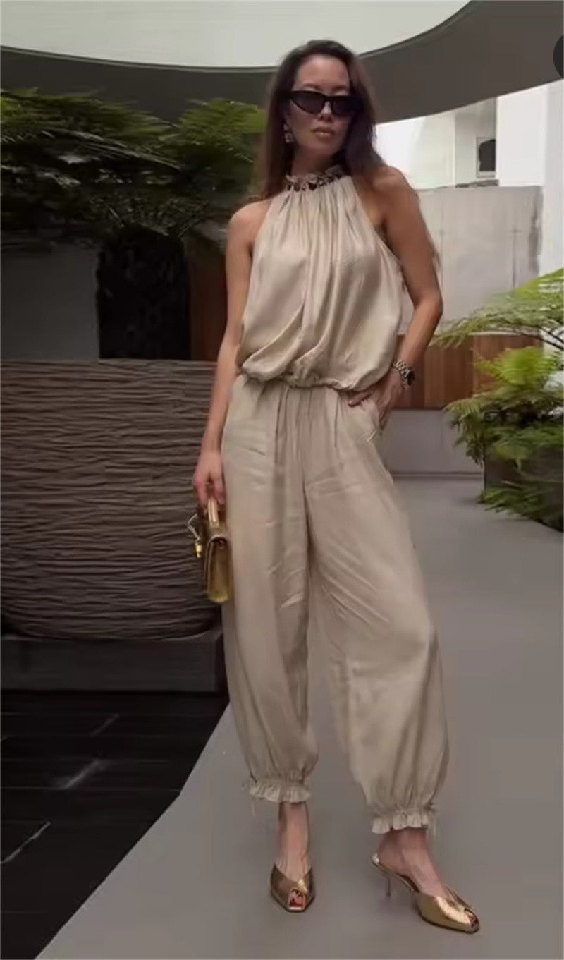 Aveline Beaded Vest & Balloon Pants Set