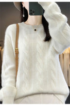 Feminino 100% lã merino camisola o pescoço manga longa cashmere malhas pulôver aliselect moda outono inverno roupas topos