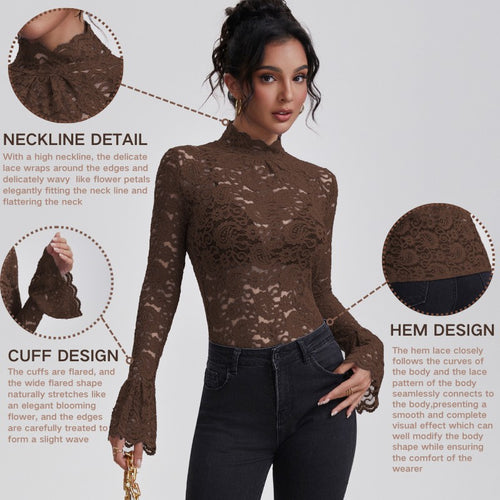 Anfilia Lace Turtleneck Blouse