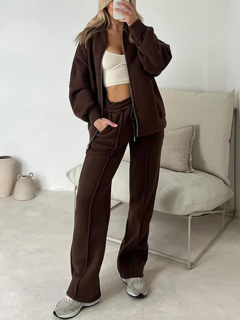 Harlow Zip-Front Sweatshirt & Lace-Up Pants Set