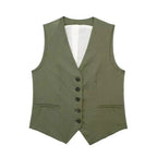Piper Slim V-Neck Vest & Pleated Shorts Set