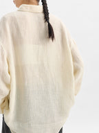 Rosalind Striped Linen-Ramie Long Sleeve Shirt