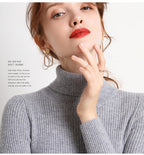 Suéter Feminino Heliar de Gola Alta para Outono, Pulôveres de Tricô Macios, Jumpers de Cashmere, Suéteres Básicos Macios para Mulheres, Outono Inverno 2026