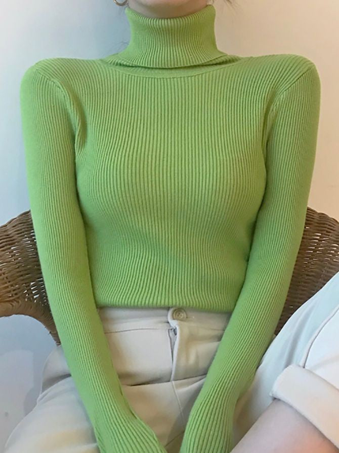 Suéter Feminino Heliar de Gola Alta para Outono, Pulôveres de Tricô Macios, Jumpers de Cashmere, Suéteres Básicos Macios para Mulheres, Outono Inverno 2026