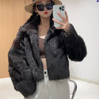 Rani Faux-Fur Trim Short Winter Jacket