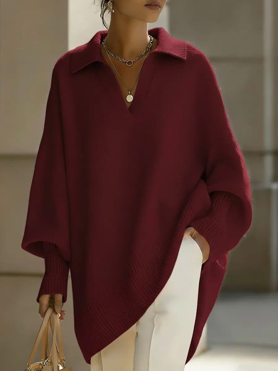 Suéter Tricotado Estilo Casual com Manga Longa e Zíper, Cor Sólida, Feminino, Outono Inverno, Fibra de Poliéster, Top Confort...