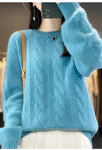 Feminino 100% lã merino camisola o pescoço manga longa cashmere malhas pulôver aliselect moda outono inverno roupas topos
