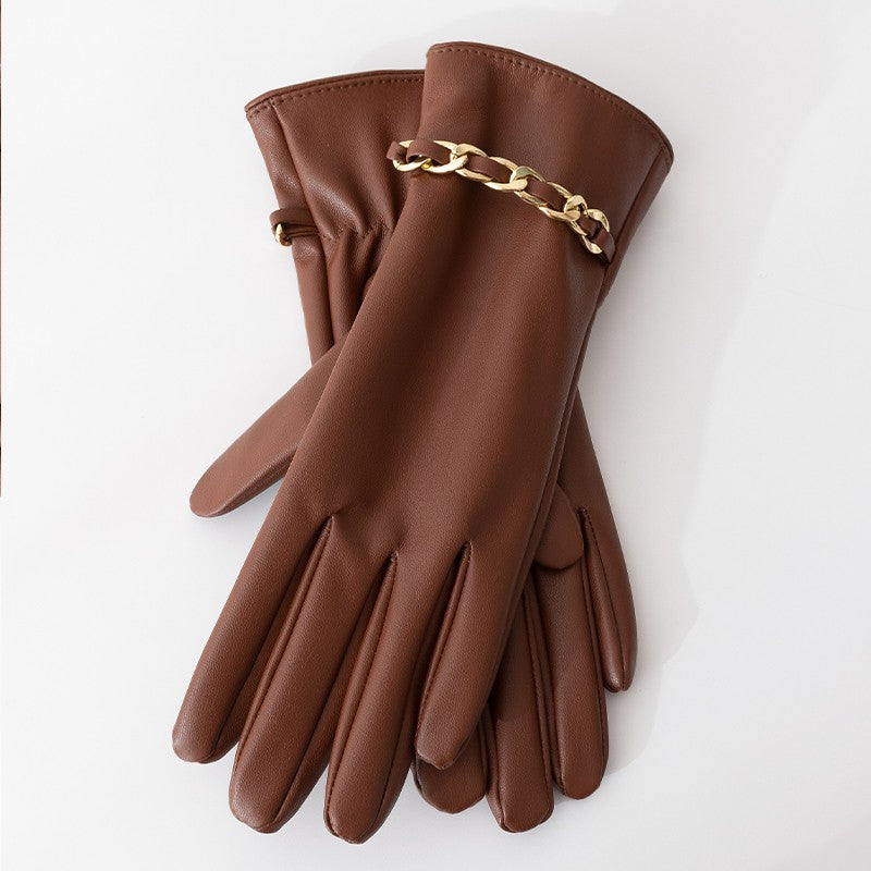 Camille Chain-Detail Touchscreen Gloves