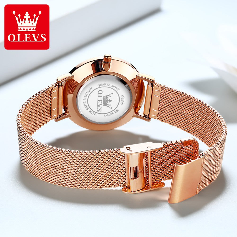 OLEVS Celeste Rose Gold Watch Gift Set