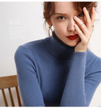 Suéter Feminino Heliar de Gola Alta para Outono, Pulôveres de Tricô Macios, Jumpers de Cashmere, Suéteres Básicos Macios para Mulheres, Outono Inverno 2026