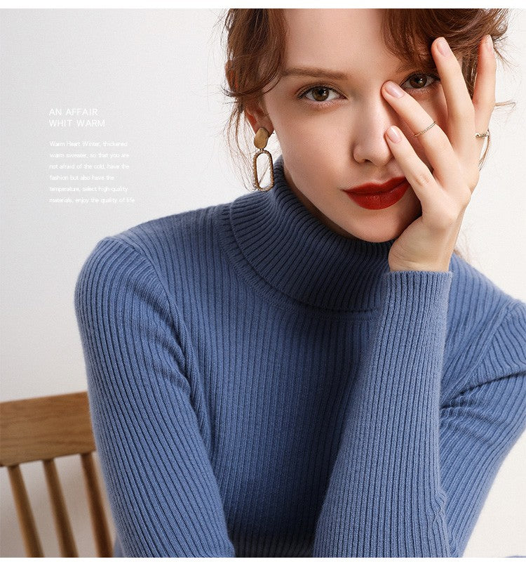 Suéter Feminino Heliar de Gola Alta para Outono, Pulôveres de Tricô Macios, Jumpers de Cashmere, Suéteres Básicos Macios para Mulheres, Outono Inverno 2026
