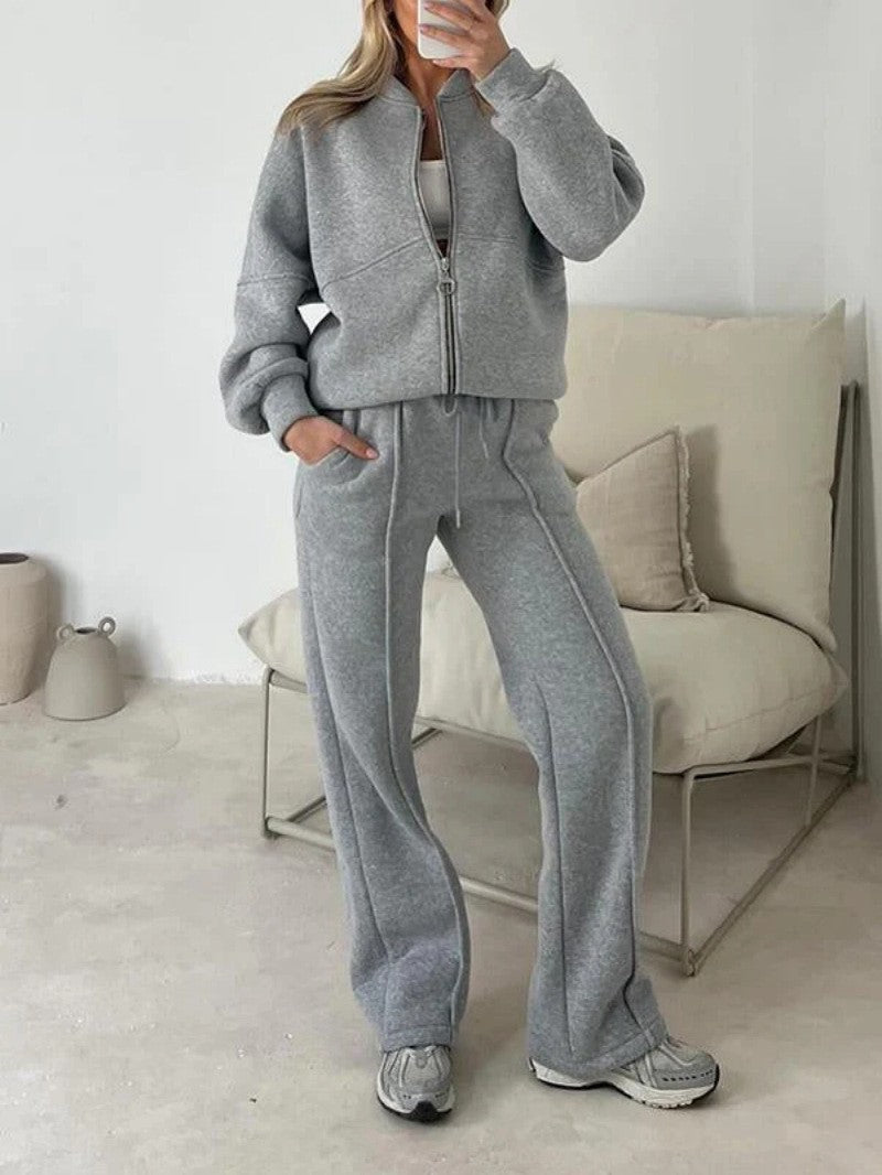 Harlow Zip-Front Sweatshirt & Lace-Up Pants Set