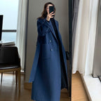Odette Belted Navy Wool Trench Coat