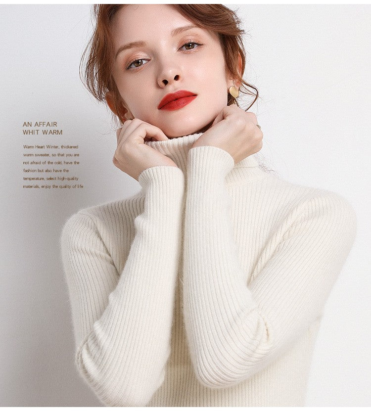 Suéter Feminino Heliar de Gola Alta para Outono, Pulôveres de Tricô Macios, Jumpers de Cashmere, Suéteres Básicos Macios para Mulheres, Outono Inverno 2026