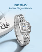 BERNY Square Stainless Steel Quartz Watch