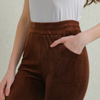 Calças casuais grossas de pelúcia mulheres veludo calças quentes outono inverno leggings cintura alta harem calças femininas