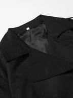 Senhora cor sólida rendas até jaqueta elegante chique manga comprida lapela botão solto casaco outono estilo rua nova jaqueta outerwear 2025