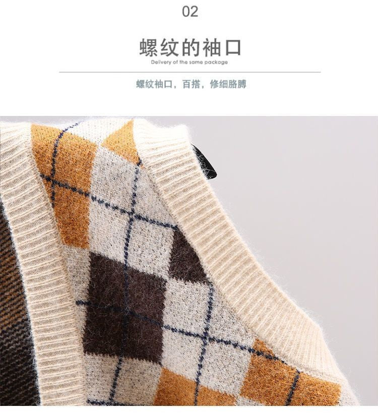 Harper Vintage Argyle Knit Vest