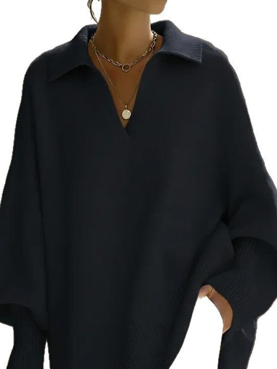 Suéter Tricotado Estilo Casual com Manga Longa e Zíper, Cor Sólida, Feminino, Outono Inverno, Fibra de Poliéster, Top Confort...