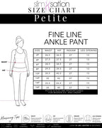 Petite Solid Fine Line Twill Ankle Pant - Black