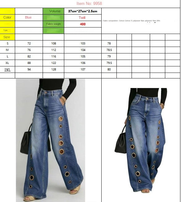 Nova Cutout Wide-Leg Jeans