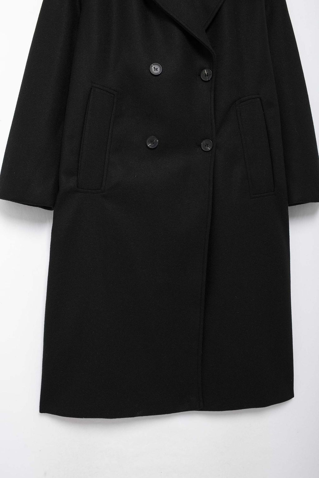 Hh feminino inverno casual mistura de lã entalhado lapela gola casaco chique trespassado trench coats oversized feminino jaquetas longas