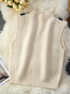 Yuna Plaid V-Neck Layered Knit Vest