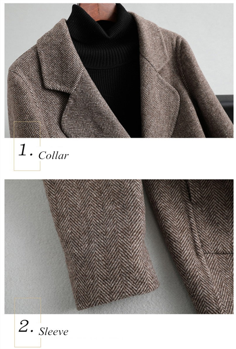 TESSCARA Mulheres Outono Inverno De Lã Mistura Básica Jaqueta Casaco Feminino Cashmere Quente Trench Office Manto Casacos Casacos & Coats