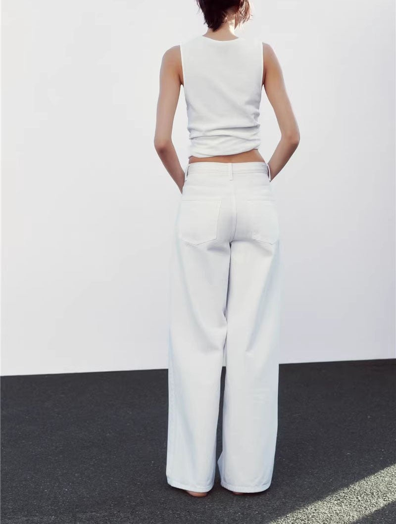 Ivy High-Waisted Double-Button Jeans