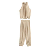 Aveline Beaded Vest & Balloon Pants Set