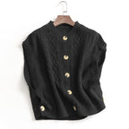 Rosalie Cable-Knit Button Vest