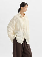 Rosalind Striped Linen-Ramie Long Sleeve Shirt