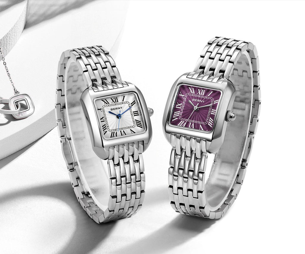 BERNY Square Stainless Steel Quartz Watch