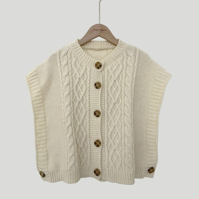 Rosalie Cable-Knit Button Vest