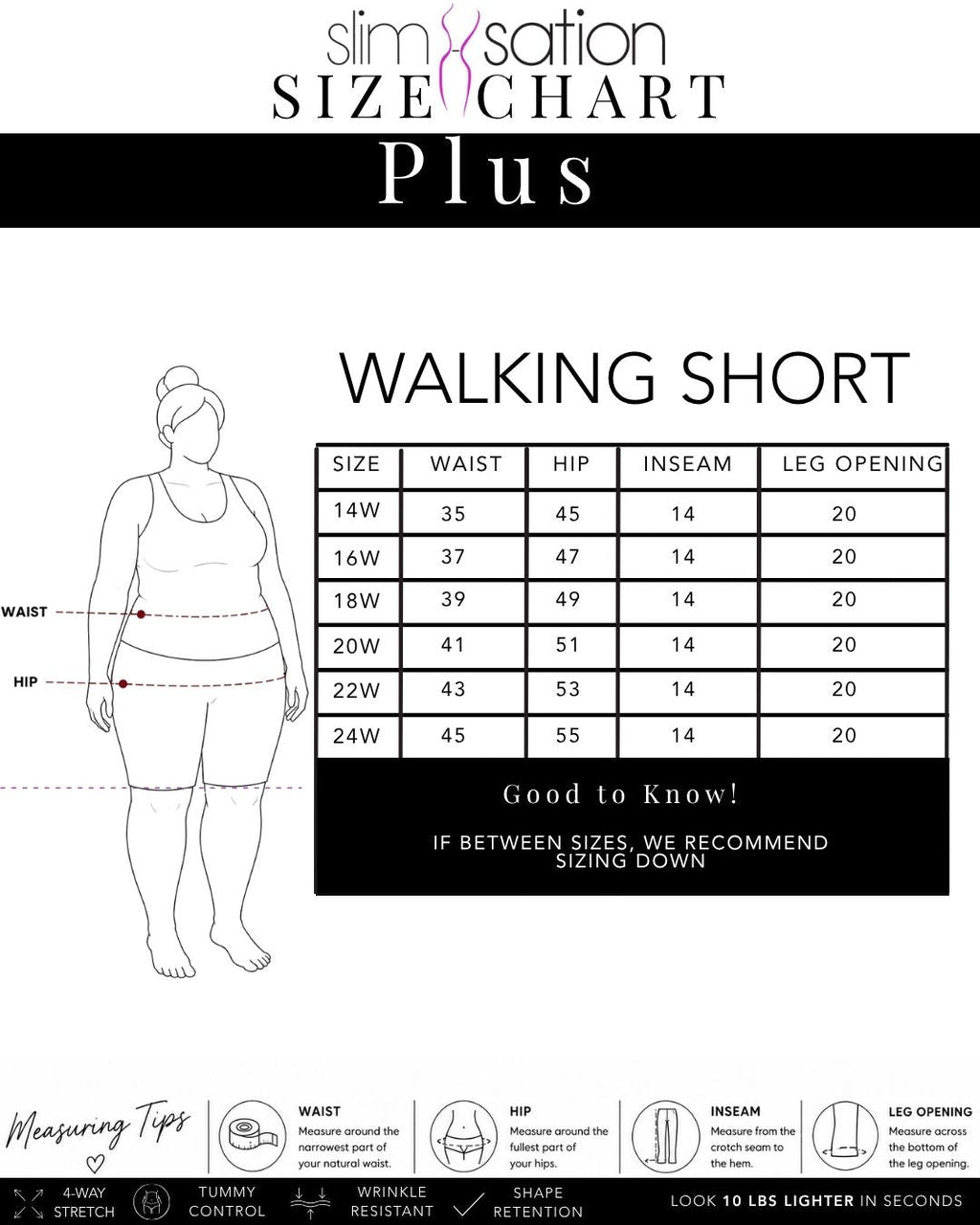 Plus Size Pull-On Walking Short with Real Pockets - Denim