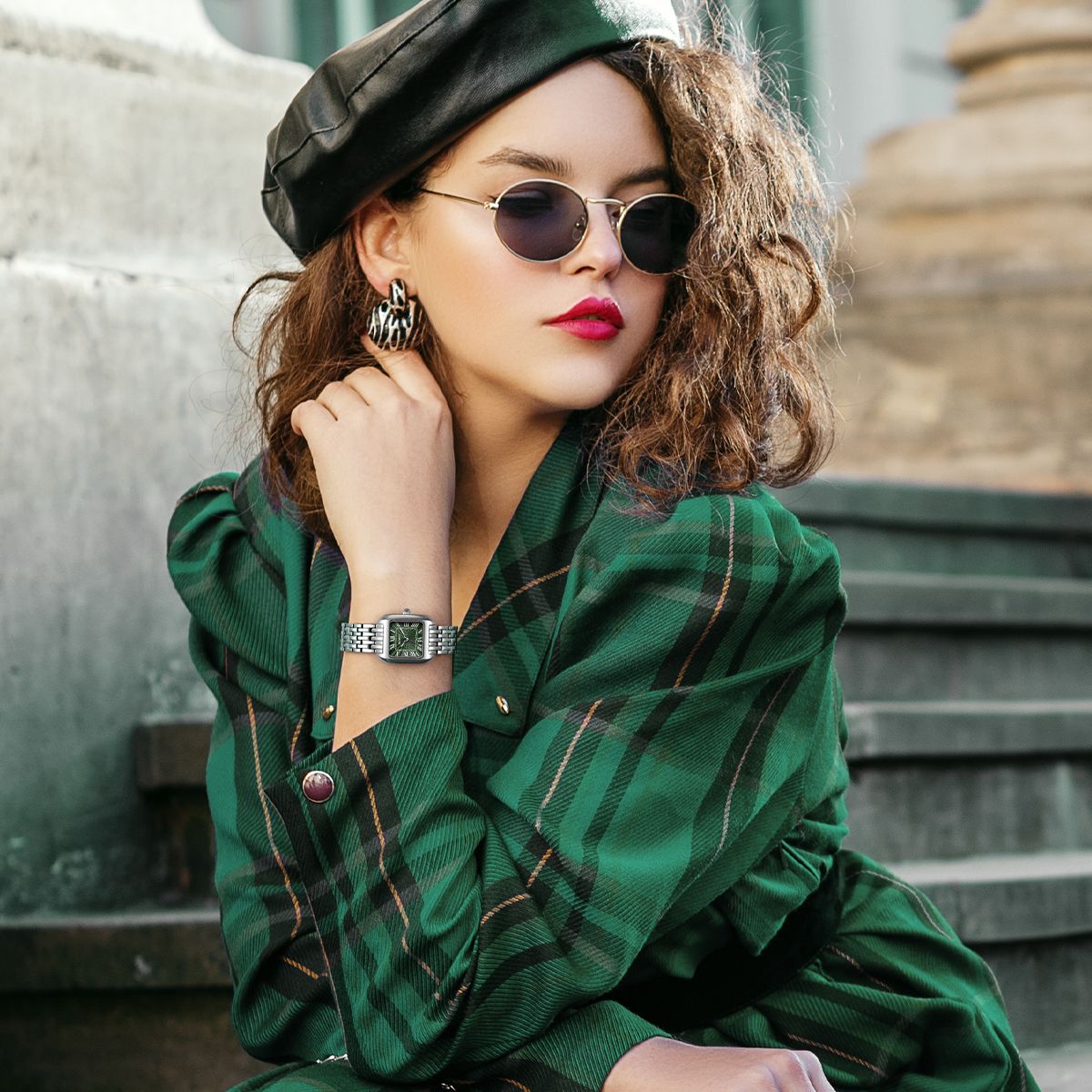 BERNY Square Stainless Steel Quartz Watch