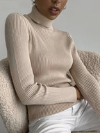 Suéter Feminino Heliar de Gola Alta para Outono, Pulôveres de Tricô Macios, Jumpers de Cashmere, Suéteres Básicos Macios para Mulheres, Outono Inverno 2026
