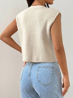 Élodie French-Inspired Knit Vest Cardigan